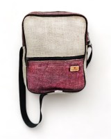 Sac Messager toile 100 pour cent chanvre Prune et Naturel - Le Canebier en Provence6